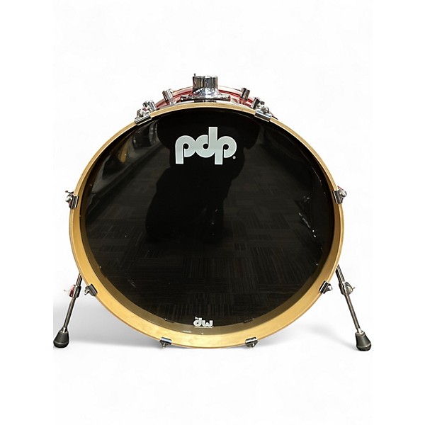 Used Pdp 7 Piece CONCEPT MAPLE Red to Black Fade Drum Kit