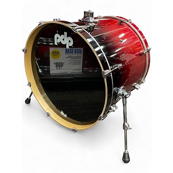 Used Pdp 7 Piece CONCEPT MAPLE Red to Black Fade Drum Kit