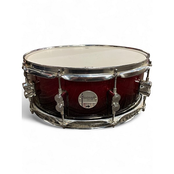 Used Pdp 7 Piece CONCEPT MAPLE Red to Black Fade Drum Kit