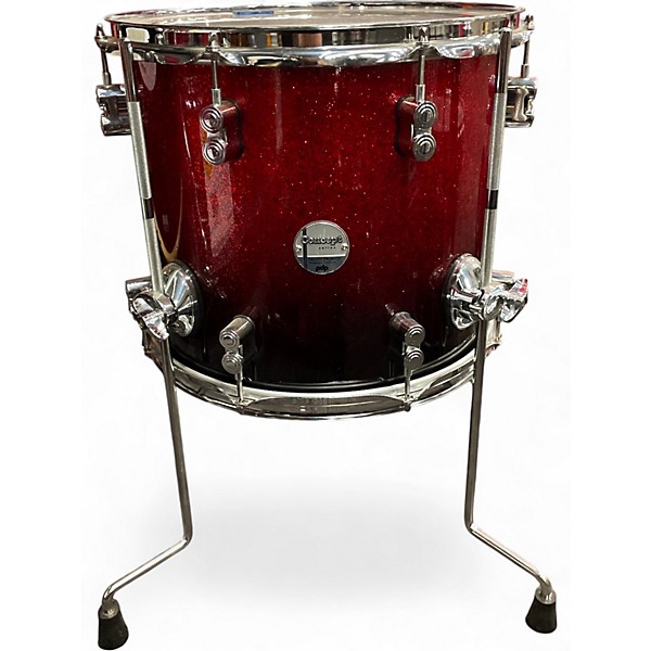 Used Pdp 7 Piece CONCEPT MAPLE Red to Black Fade Drum Kit