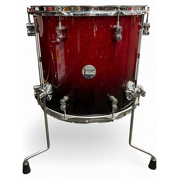 Used Pdp 7 Piece CONCEPT MAPLE Red to Black Fade Drum Kit