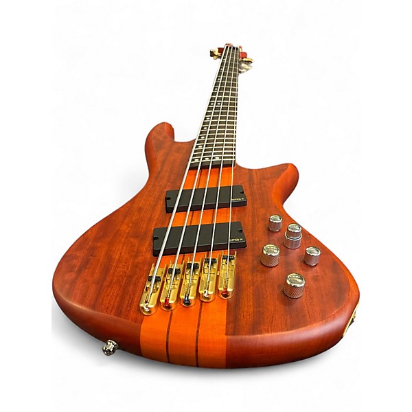 Used Schecter Guitar Research Stiletto Studio 5 String Antique Amber Electric Bass Guitar