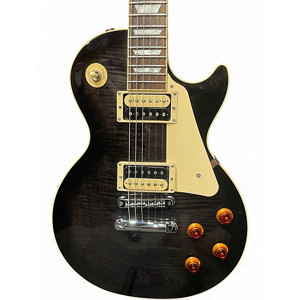 Used Gibson Les Paul Traditional Pro V Trans Black Solid Body Electric Guitar