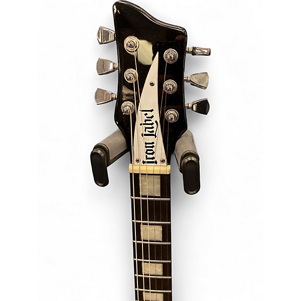 Used Iron Label HH Black Solid Body Electric Guitar