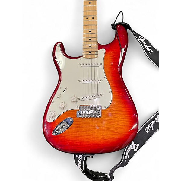 Used 2017 Fender Standard Stratocaster Left Handed Cherry Sunburst Electric Guitar