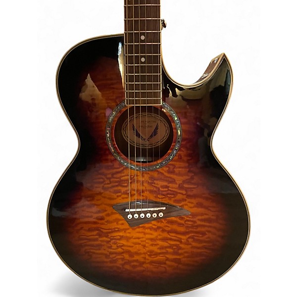 Used Dean PE FQA TBZ Copper Burst Acoustic Electric Guitar