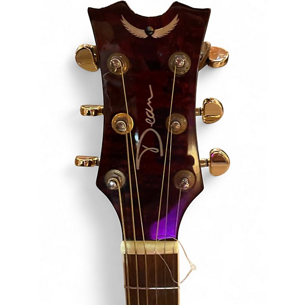 Used Dean PE FQA TBZ Copper Burst Acoustic Electric Guitar