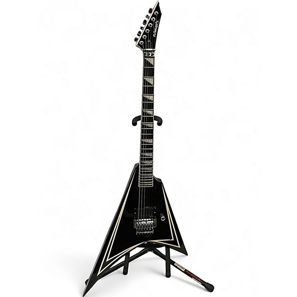 Used 2025 ESP EDWARDS E-ALEXI SAWTOOTH BLACK WITH WHITE PIN STRIPE Solid Body Electric Guitar