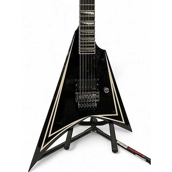 Used 2025 ESP EDWARDS E-ALEXI SAWTOOTH BLACK WITH WHITE PIN STRIPE Solid Body Electric Guitar