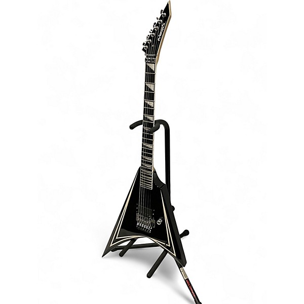 Used 2025 ESP EDWARDS E-ALEXI SAWTOOTH BLACK WITH WHITE PIN STRIPE Solid Body Electric Guitar