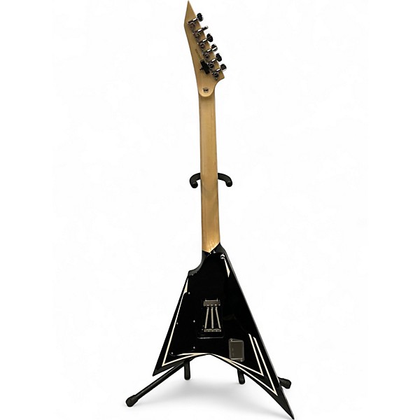 Used 2025 ESP EDWARDS E-ALEXI SAWTOOTH BLACK WITH WHITE PIN STRIPE Solid Body Electric Guitar