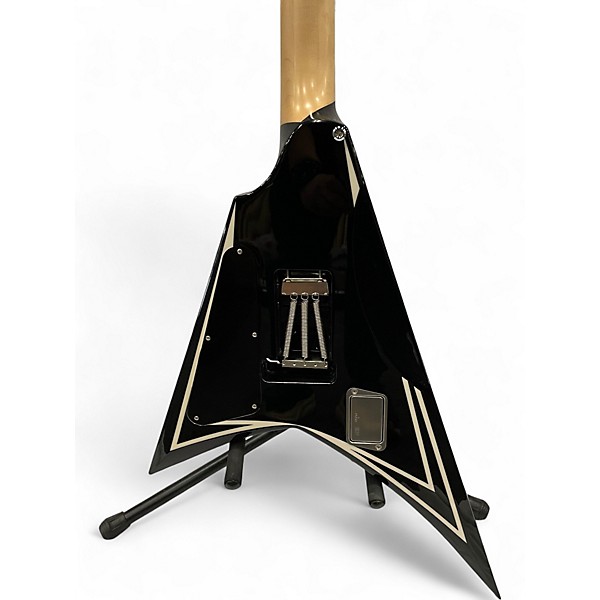 Used 2025 ESP EDWARDS E-ALEXI SAWTOOTH BLACK WITH WHITE PIN STRIPE Solid Body Electric Guitar