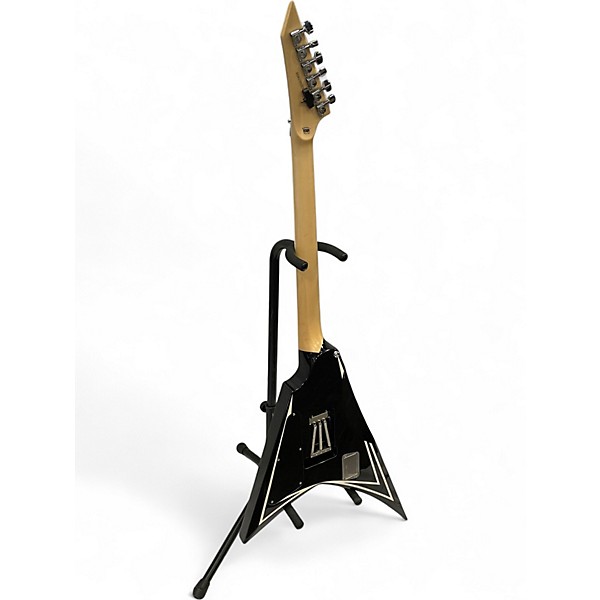 Used 2025 ESP EDWARDS E-ALEXI SAWTOOTH BLACK WITH WHITE PIN STRIPE Solid Body Electric Guitar