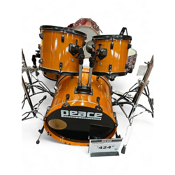 Used Peace 5 Piece DEMOLITIAN MAHOGANY DRUM KIT Natural Drum Kit