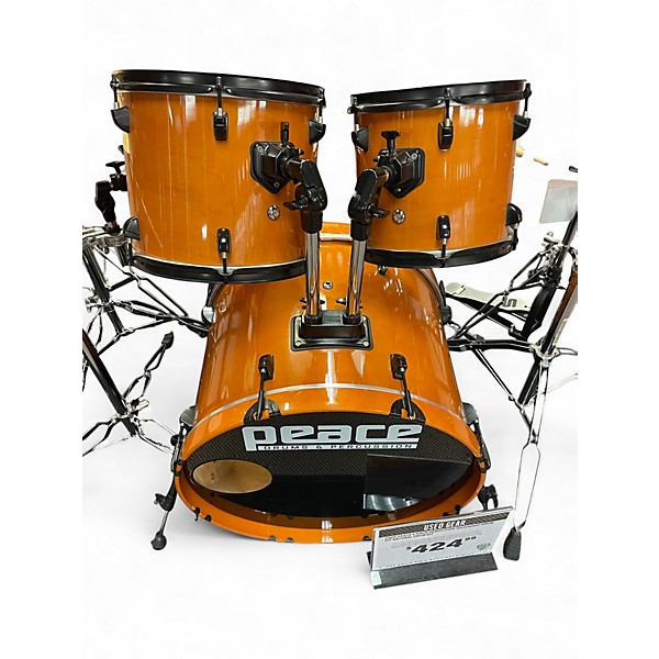 Used Peace 5 Piece DEMOLITIAN MAHOGANY DRUM KIT Natural Drum Kit