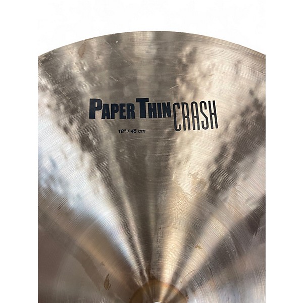 Used Zildjian 18in k paper thin crash Cymbal