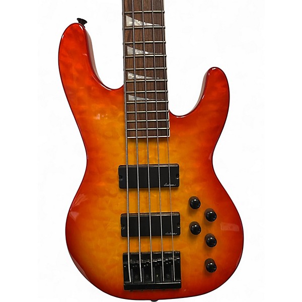 Used Jackson JS3VQ Concert 5 String cherry burst Electric Bass Guitar