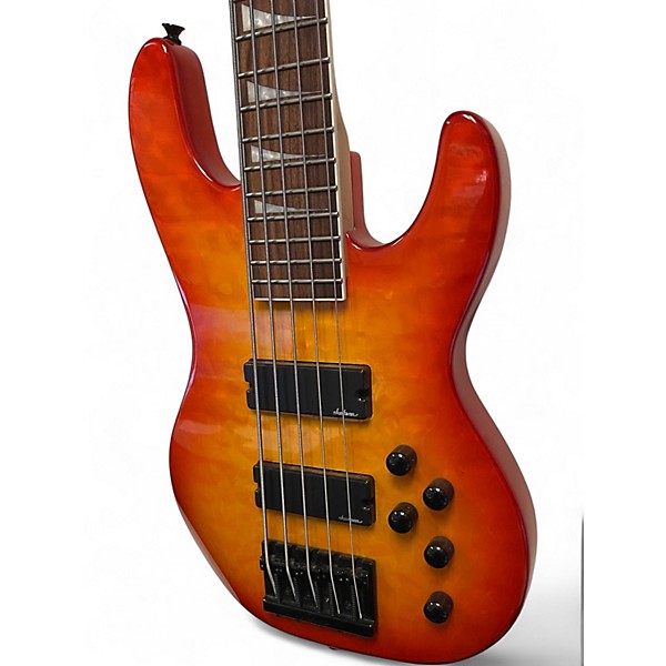 Used Jackson JS3VQ Concert 5 String cherry burst Electric Bass Guitar