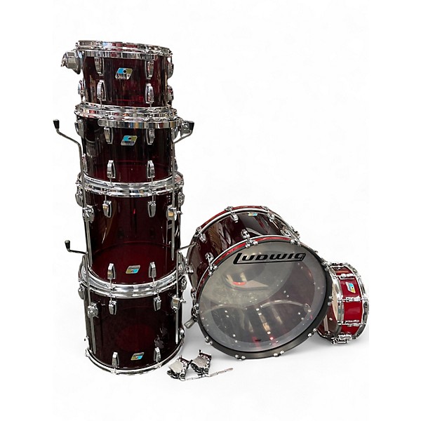 Used Ludwig 6 Piece Vistalite Red Drum Kit