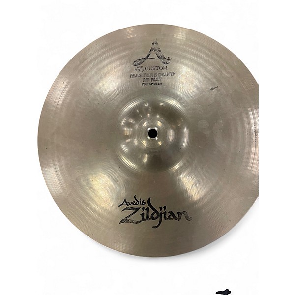 Used Zildjian 14in A Custom Mastersound Hi Hat Pair Cymbal