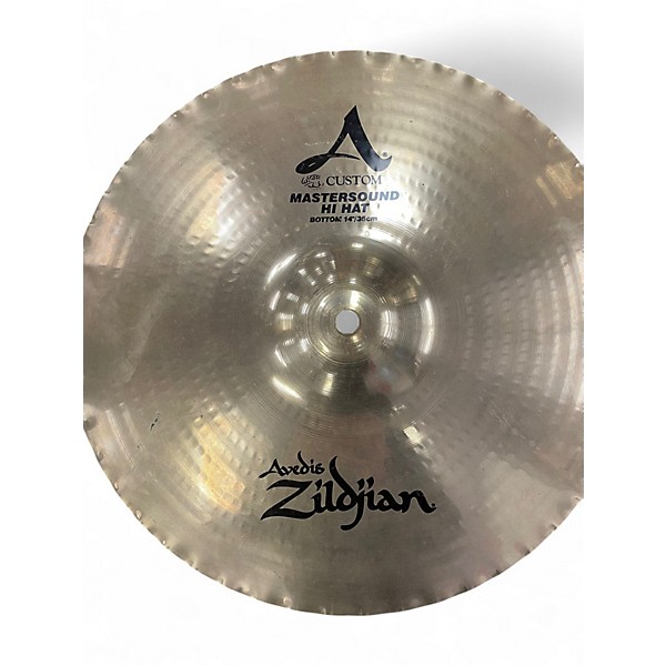 Used Zildjian 14in A Custom Mastersound Hi Hat Pair Cymbal