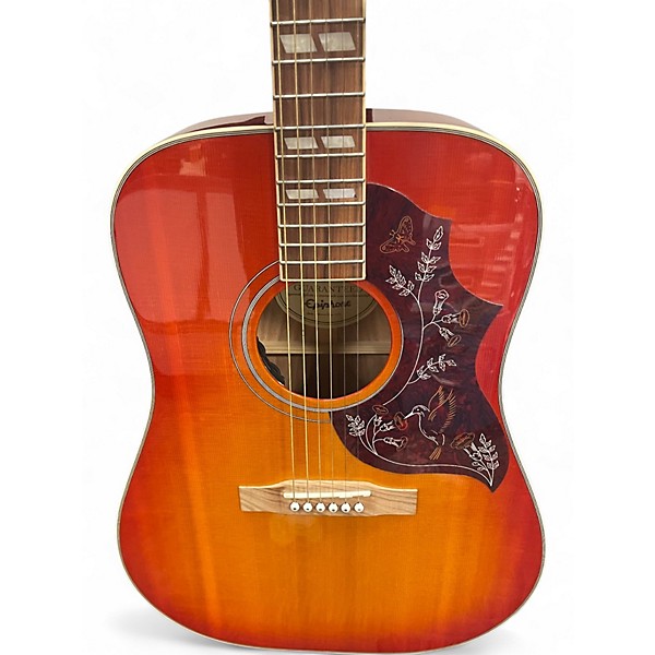 Used Epiphone Hummingbird Pro 2 Tone Sunburst Acoustic Electric Guitar