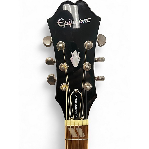 Used Epiphone Hummingbird Pro 2 Tone Sunburst Acoustic Electric Guitar