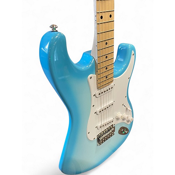 Used Indio Classic S-Style Blue Burst Solid Body Electric Guitar