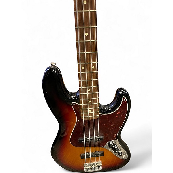 Used Fender American Standard Jazz Bass 3 Tone Sunburst Electric Bass Guitar