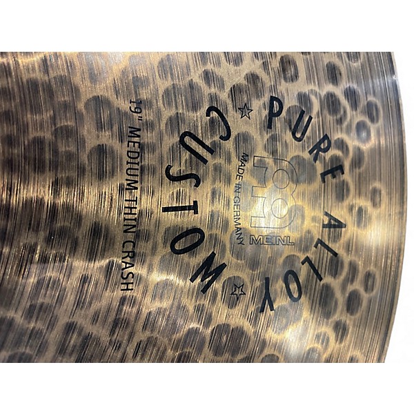 Used MEINL 19in pure alloy custom 19in  med thin crash Cymbal
