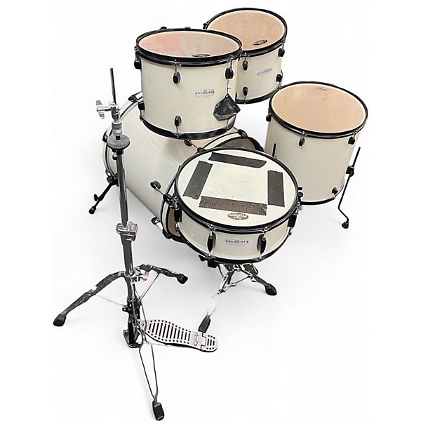 Used Pearl 5 Piece Forum Ivory white Drum Kit
