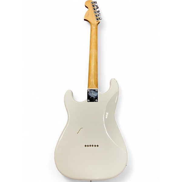 Used 2000s Squier Tom Delonge Signature Stratocaster Olympic Pearl Solid Body Electric Guitar