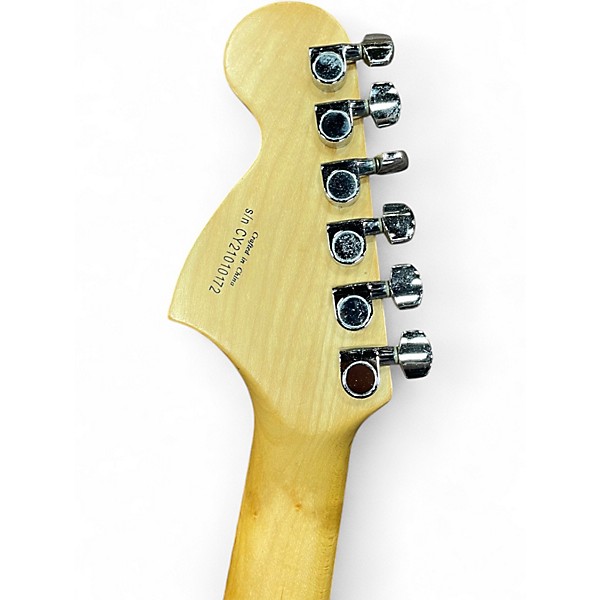 Used 2000s Squier Tom Delonge Signature Stratocaster Olympic Pearl Solid Body Electric Guitar