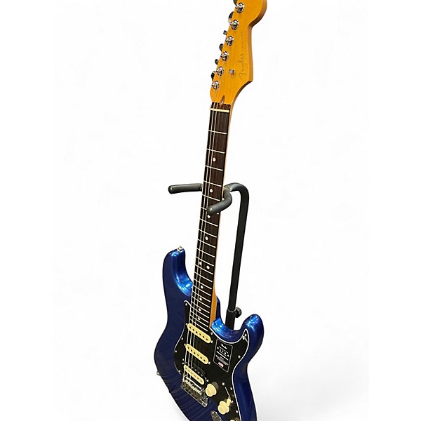 Used 2023 Fender American Ultra Stratocaster HSS Cobra Blue Solid Body Electric Guitar