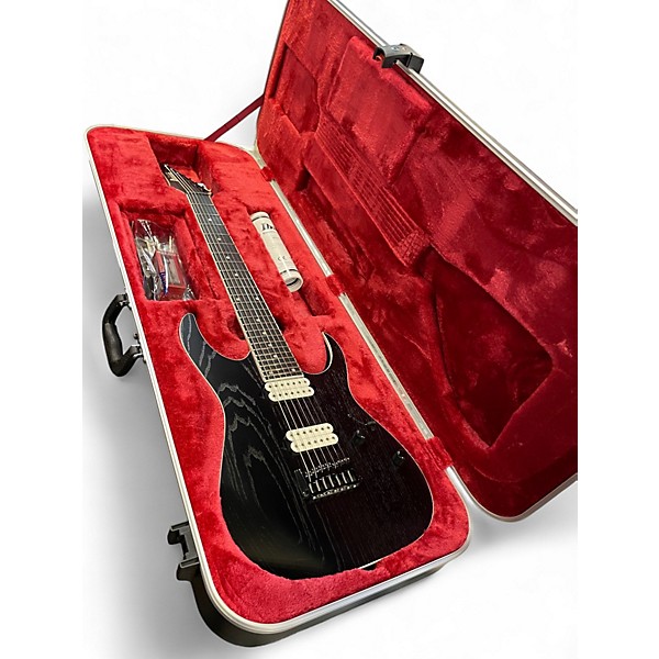 Used Ibanez RGR752AHBF 7 STRING WEATHERED BLACK Solid Body Electric Guitar