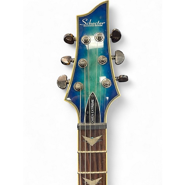 Used Schecter Guitar Research Omen Extreme 6 Ocean Blue Burst Solid Body Electric Guitar