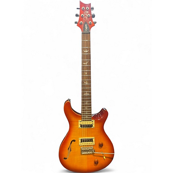 Used PRS SE Custom 22 Semi Hollow Orange Sunburst Hollow Body Electric Guitar