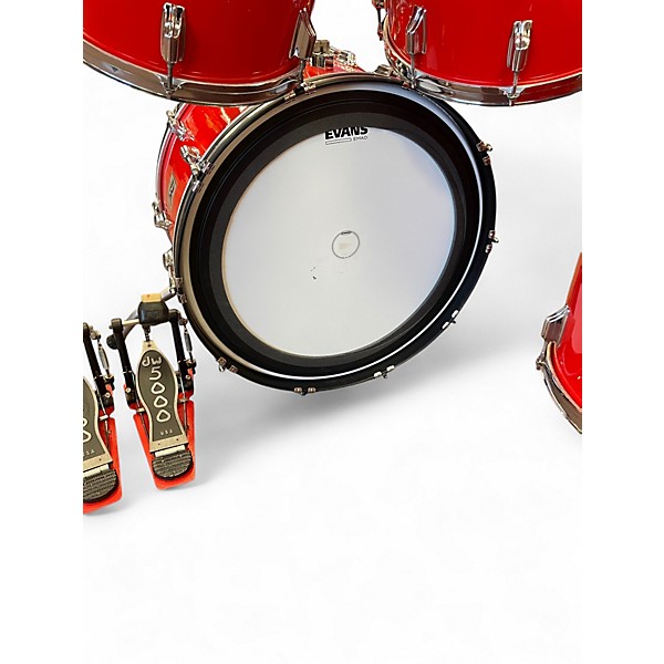 Vintage 1970s Rogers 4 Piece Drum Kit Fiesta Red Drum Kit
