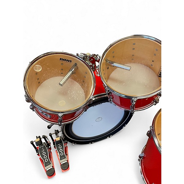 Vintage 1970s Rogers 4 Piece Drum Kit Fiesta Red Drum Kit