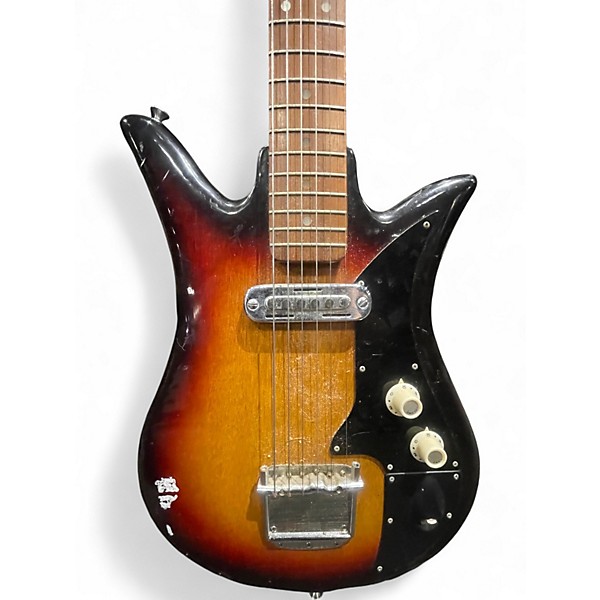 Vintage 1960s Teisco tulip e110 2 Color Sunburst Solid Body Electric Guitar