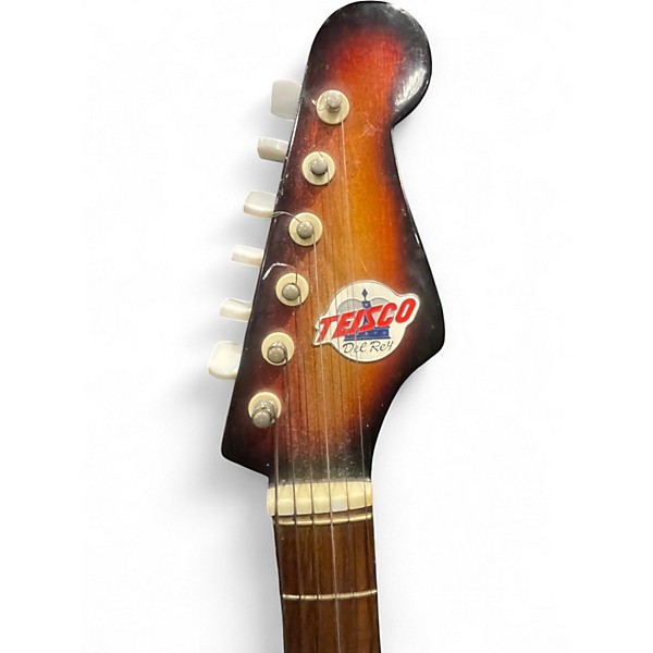 Vintage 1960s Teisco tulip e110 2 Color Sunburst Solid Body Electric Guitar