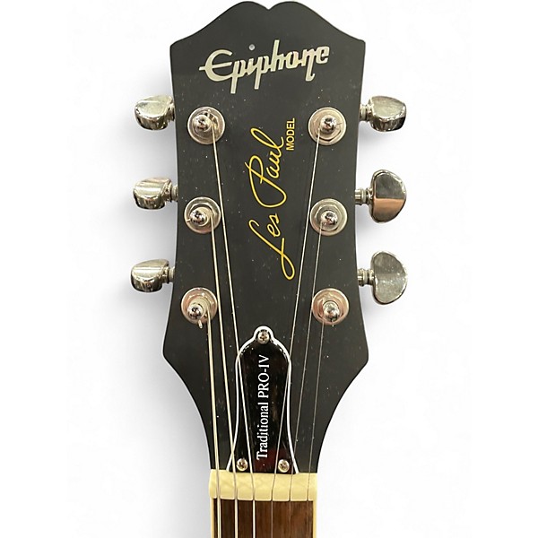 Used Epiphone Les Paul Traditional Pro IV Black Solid Body Electric Guitar