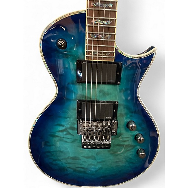 Used ESP LTD EC1000 Ocean Blue Burst Solid Body Electric Guitar