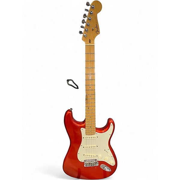 Used Fender American Deluxe Stratocaster Chrome Red Solid Body Electric Guitar
