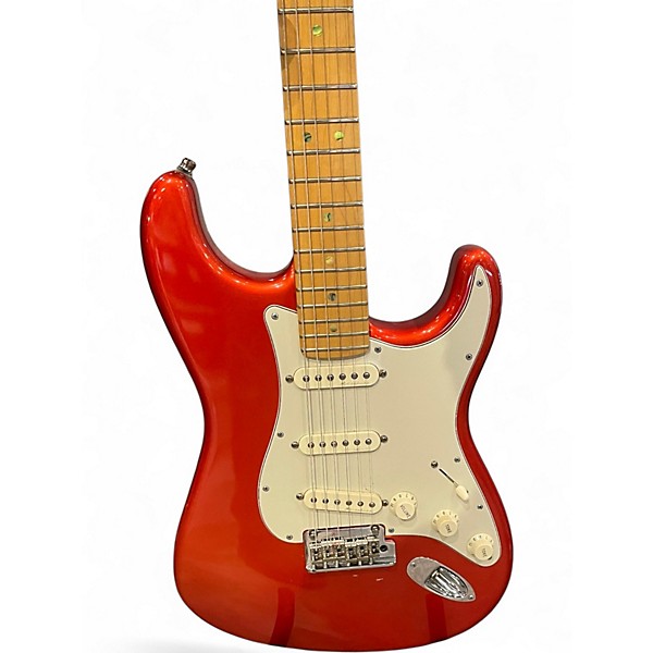 Used Fender American Deluxe Stratocaster Chrome Red Solid Body Electric Guitar