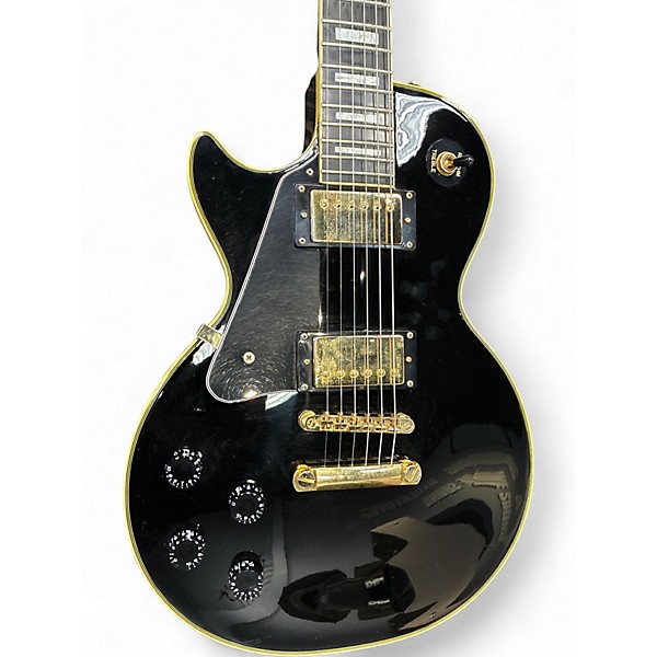 Used 2010s Epiphone Les Paul Custom Left Handed Black Electric Guitar