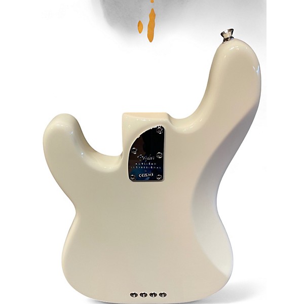 Used 2023 Fender American Professional II Precision Bass White Electric Bass Guitar
