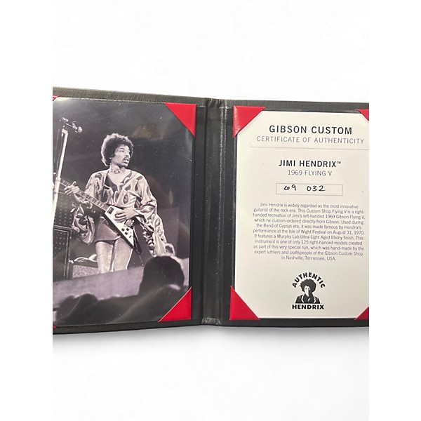 Used Gibson CUSTOM SHOP MURPHY LAB JIMI HENDRIX FLYING V Ebony Solid Body Electric Guitar