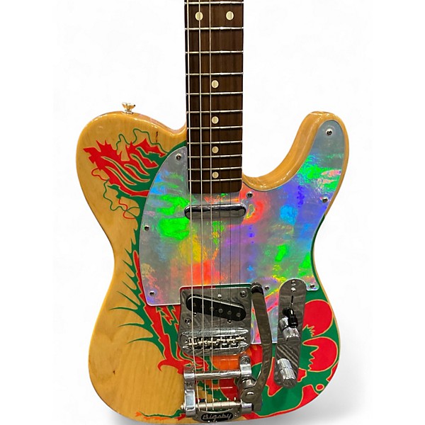 Used Fender Jimmy Page Dragon Art Telecaster Natural Solid Body Electric Guitar