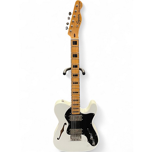 Used 2021 Squier Classic Vibe Telecaster Thinline Alpine White Hollow Body Electric Guitar